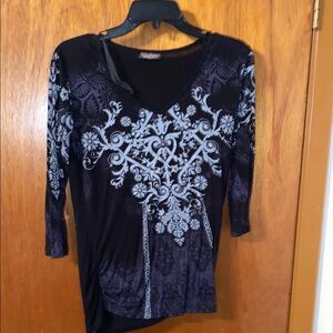 Elegant Black and Blue Women's Top